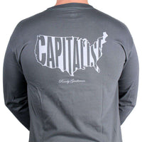 Capitalist Long Sleeve Tee in Weathered Green by Rowdy Gentleman - Country Club Prep