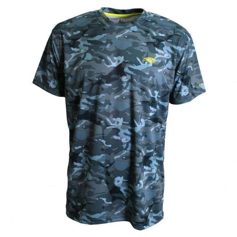 Caster Tee Sun Shirt in Blue Camo by AFTCO - Country Club Prep