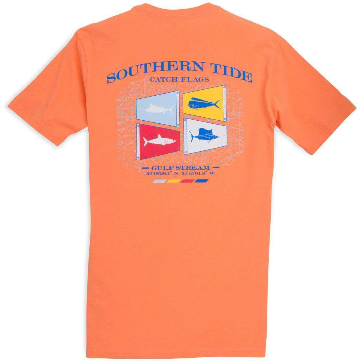 Catch Flags II Tee-Shirt in Caribbean Estate Orange by Southern Tide - Country Club Prep