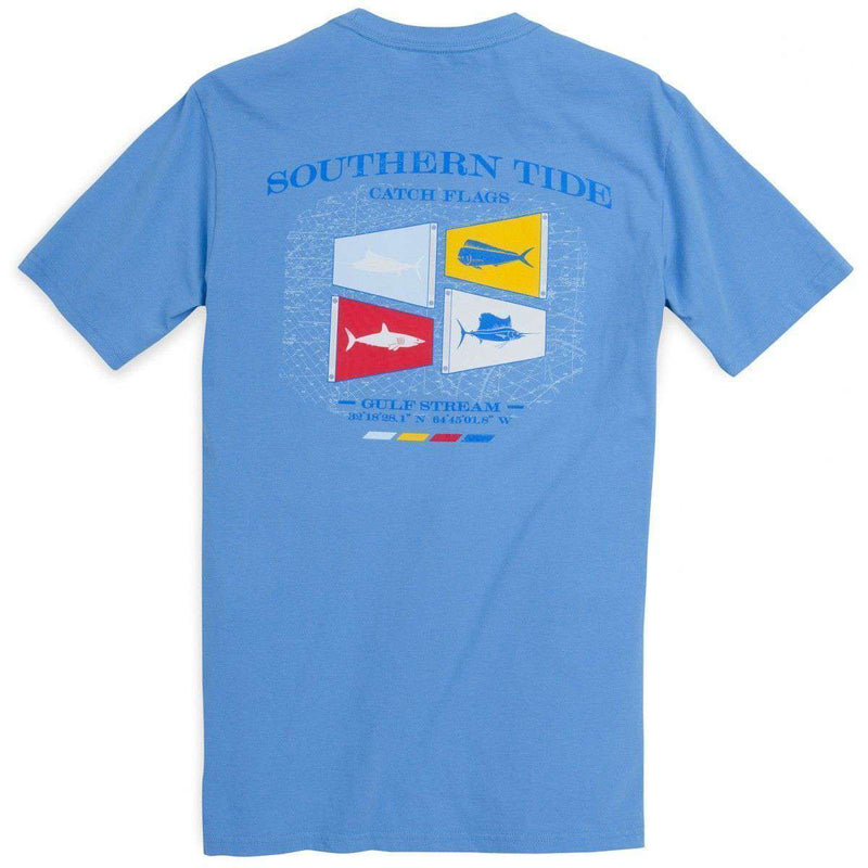 Catch Flags II Tee-Shirt in Cool Water Blue by Southern Tide - Country Club Prep