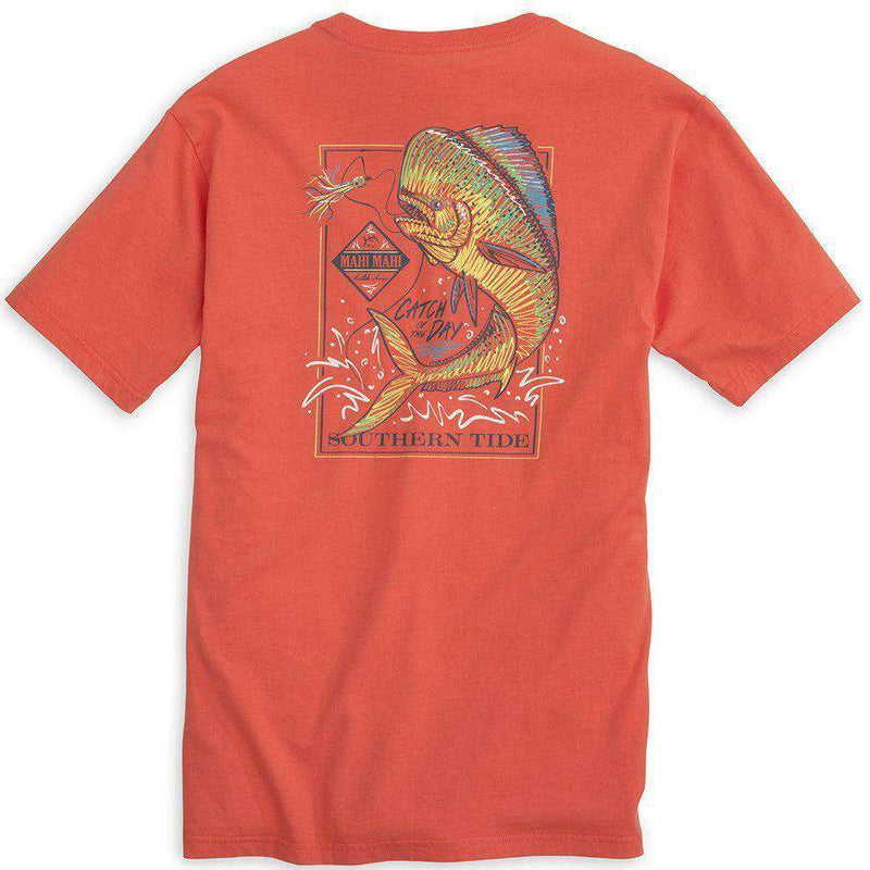 Catch of the Day (Mahi) Tee Shirt in Hot Coral by Southern Tide - Country Club Prep