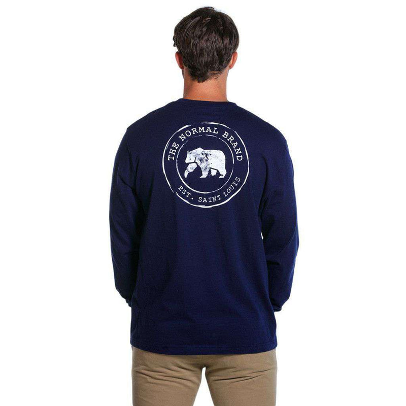 Circle Back Logo Long Sleeve Tee in Navy by The Normal Brand - Country Club Prep