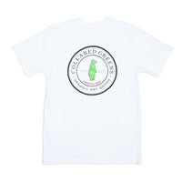 Circle Logo Short Sleeve T-Shirt in White by Collared Greens - Country Club Prep
