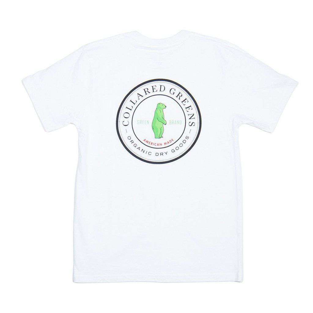 Circle Logo Short Sleeve T-Shirt in White by Collared Greens - Country Club Prep