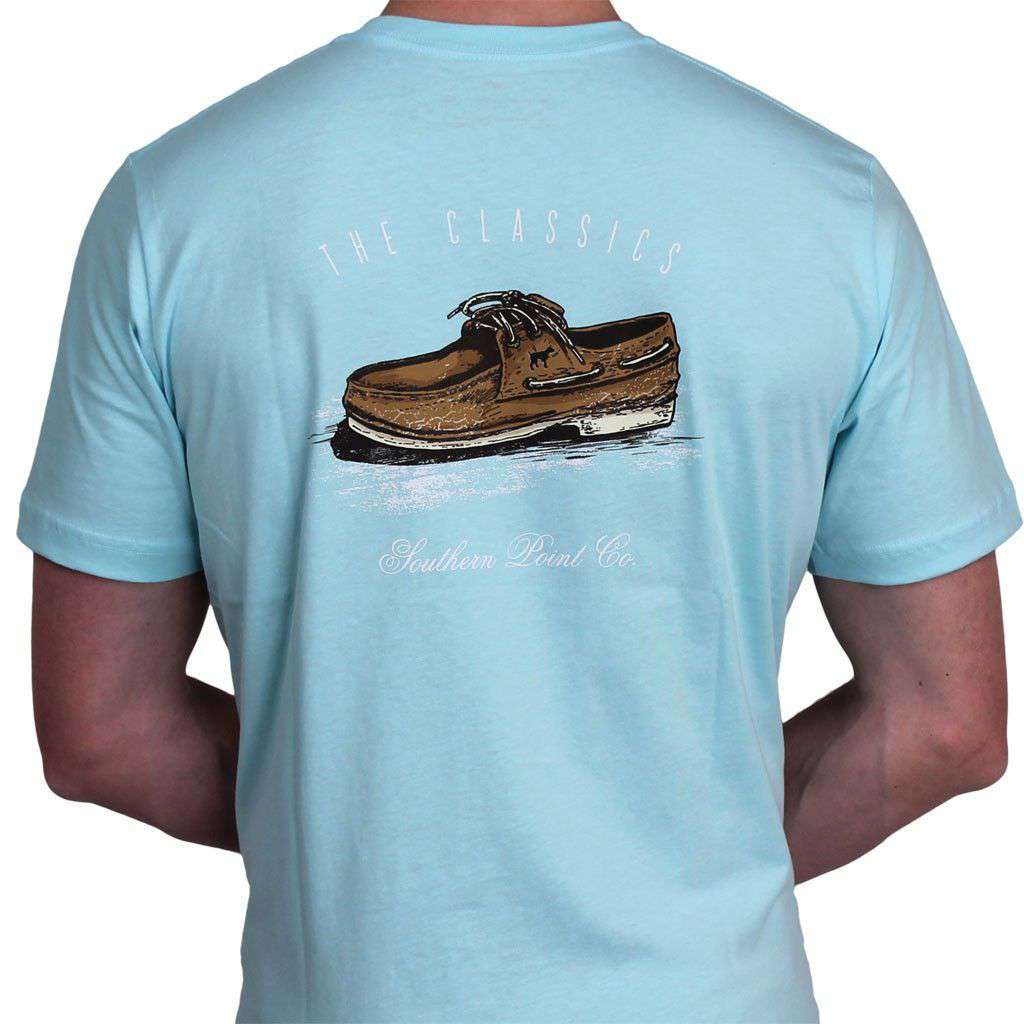 Classic Boat Shoe Tee in Light Blue by Southern Point Co. - Country Club Prep