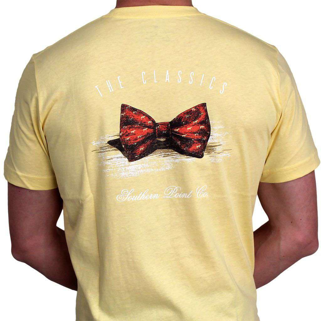 Classic Bow Tie Tee in Pale Yellow by Southern Point Co. - Country Club Prep