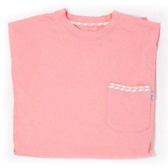 Classic Lobster Pocket Tee Shirt in Coral by Krass & Co. - Country Club Prep