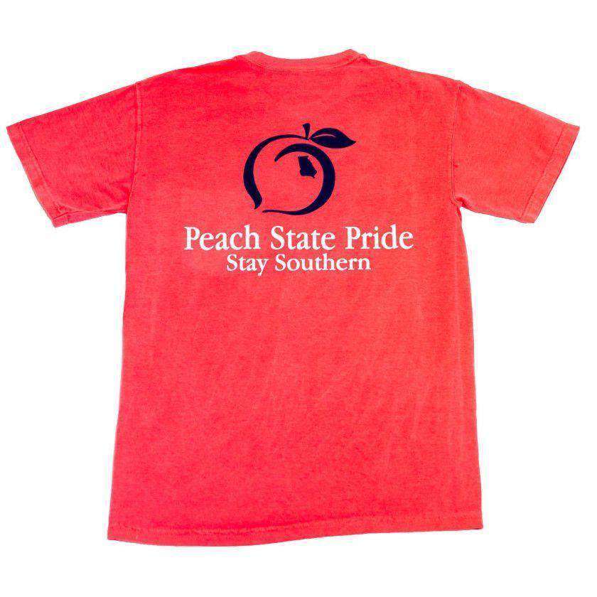 Classic Logo Pocket Tee in Coral Red by Peach State Pride - Country Club Prep