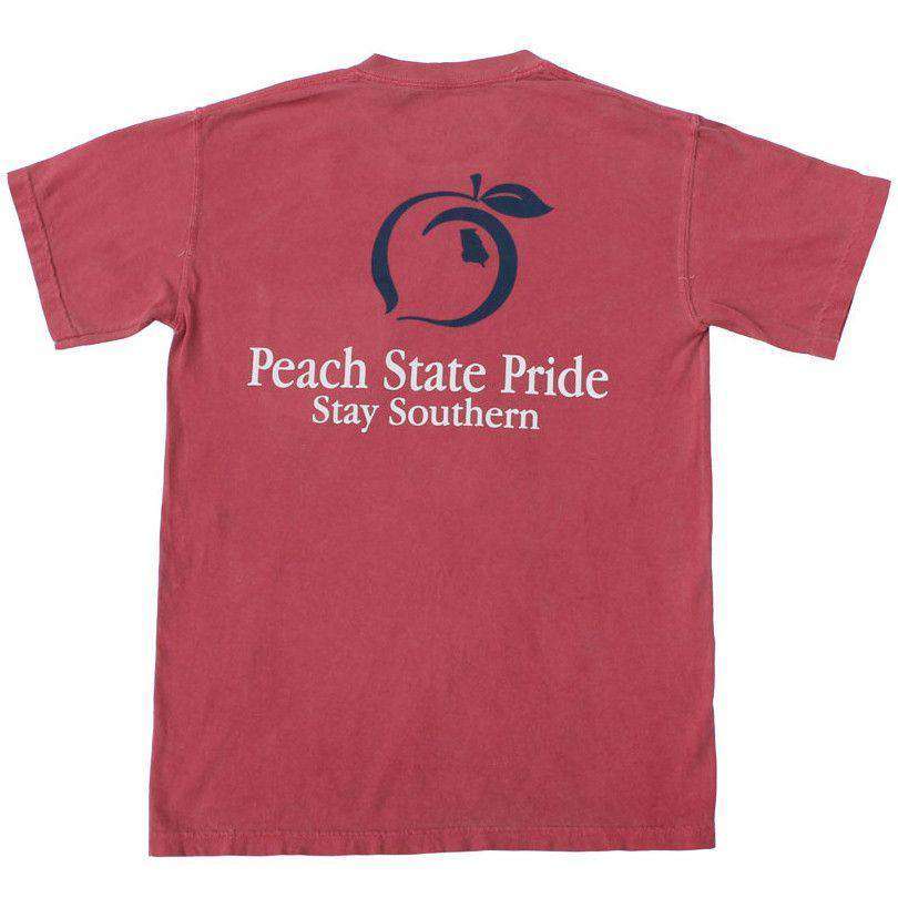 Classic Logo Pocket Tee in Crimson Red by Peach State Pride - Country Club Prep