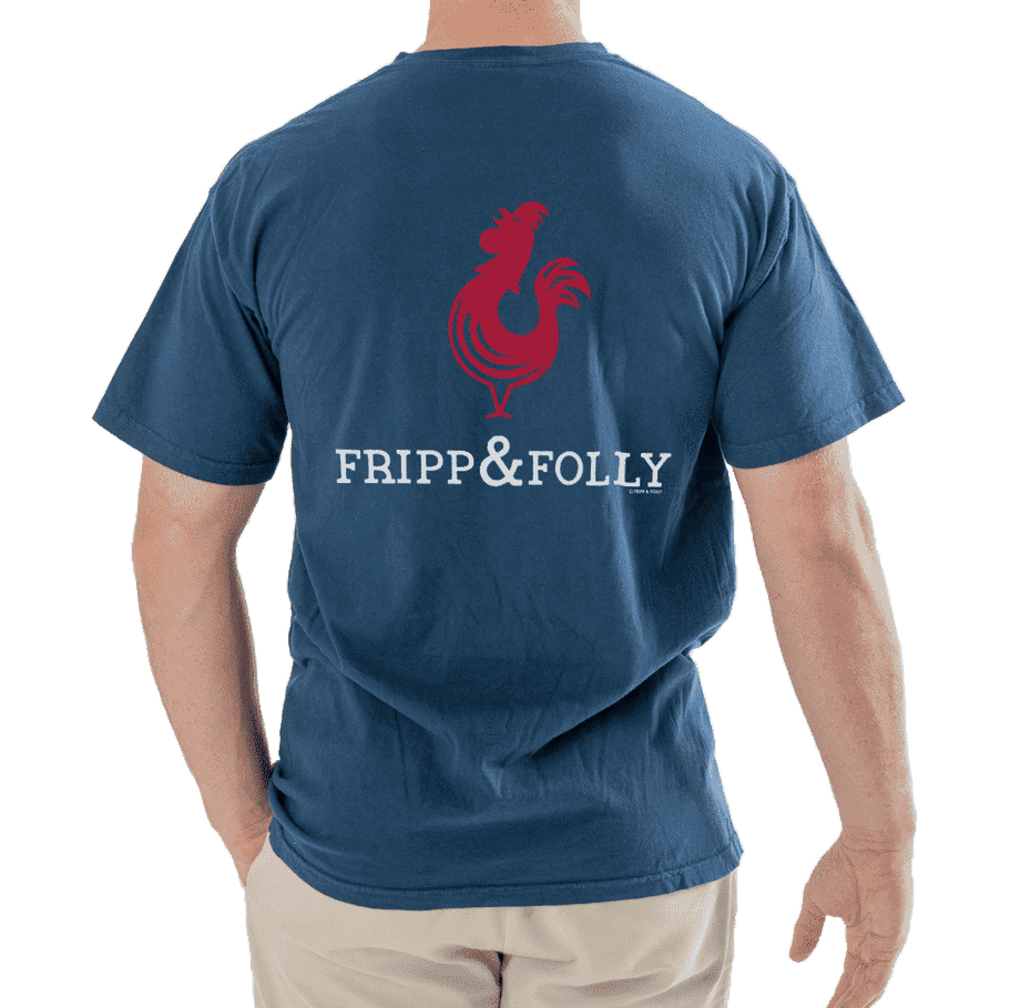 Classic Logo Tee in Denim by Fripp & Folly - Country Club Prep