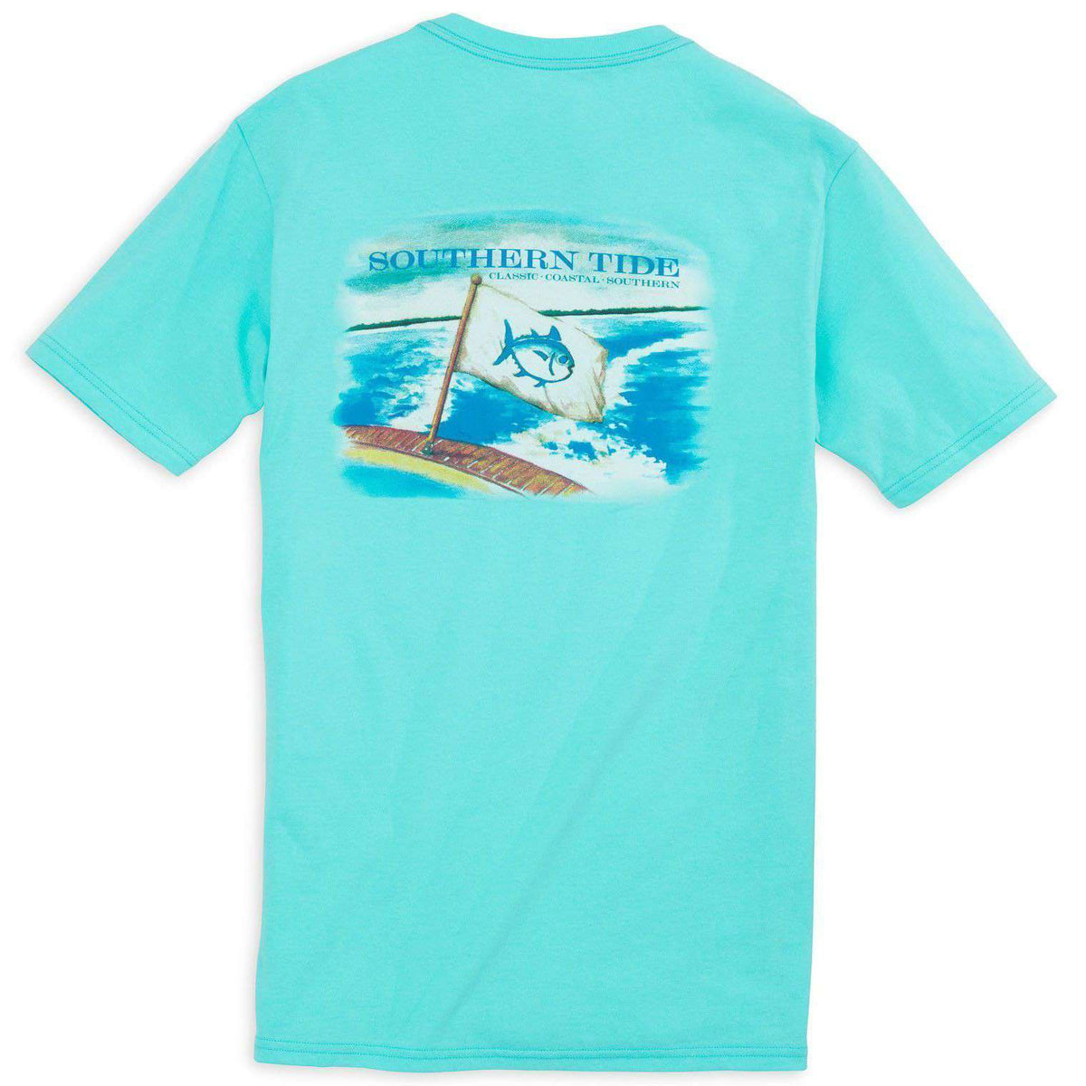 Coastal Watercolor Tee Shirt in Crystal Blue by Southern Tide - Country Club Prep