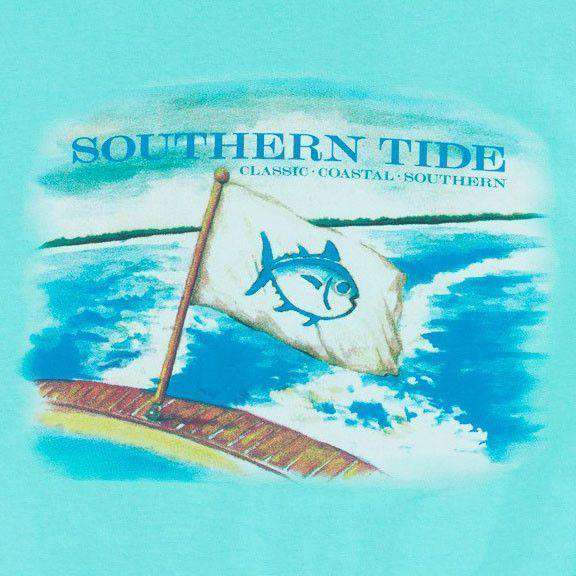 Coastal Watercolor Tee Shirt in Crystal Blue by Southern Tide - Country Club Prep