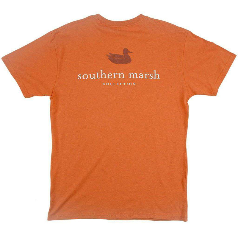 Collegiate Authentic Tee in Burnt Orange with Brown Duck and White Text by Southern Marsh - Country Club Prep