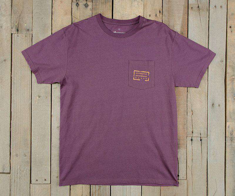 Collegiate Authentic Tee in Iris with Yellow Duck and White Text by Southern Marsh - Country Club Prep