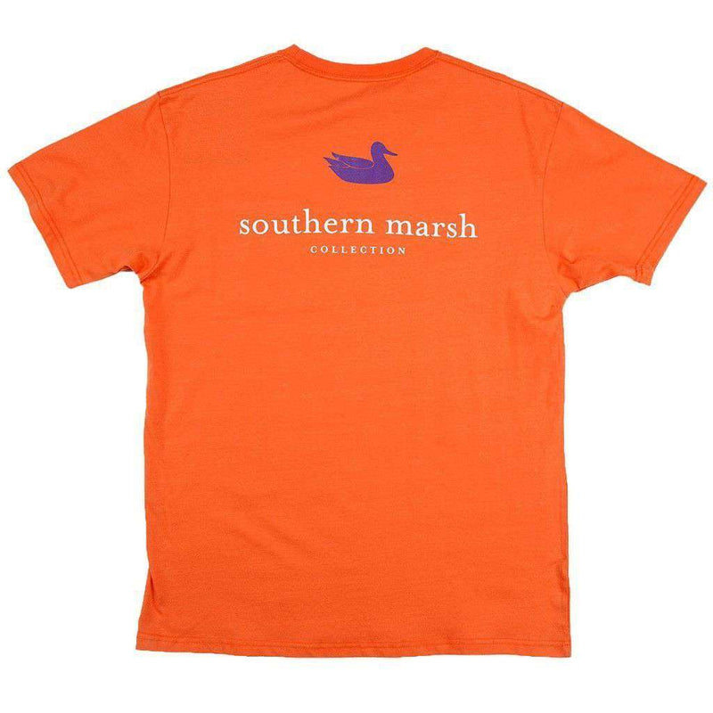 Collegiate Authentic Tee in Orange with Purple Duck by Southern Marsh - Country Club Prep
