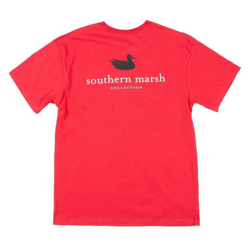 Collegiate Authentic Tee in Red with Black Duck by Southern Marsh - Country Club Prep
