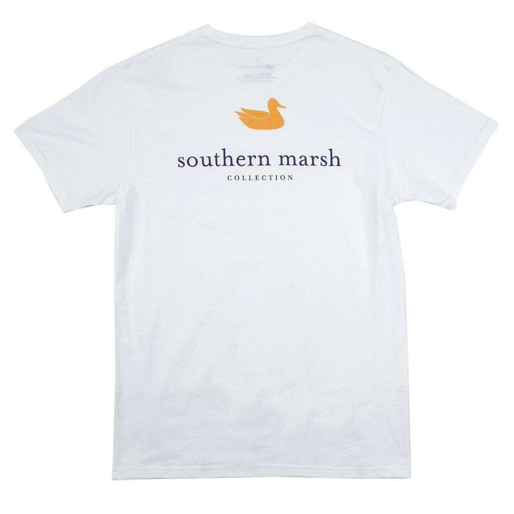 Collegiate Authentic Tee in White with Gold Duck by Southern Marsh - Country Club Prep