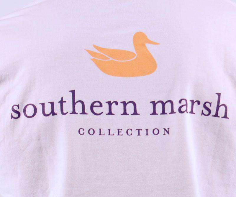 Collegiate Authentic Tee in White with Gold Duck by Southern Marsh - Country Club Prep