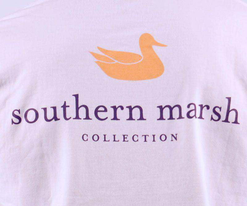 Collegiate Authentic Tee in White with Gold Duck by Southern Marsh - Country Club Prep