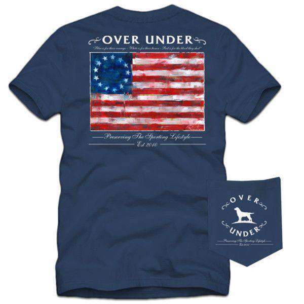 Colonial Flag Tee in Navy by Over Under Clothing - Country Club Prep