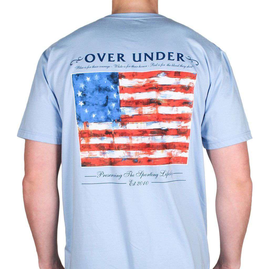 Colonial Flag Tee in Sky Blue by Over Under Clothing - Country Club Prep