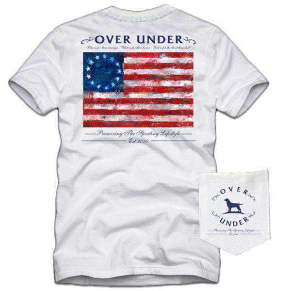 Colonial Flag Tee in White by Over Under Clothing - Country Club Prep