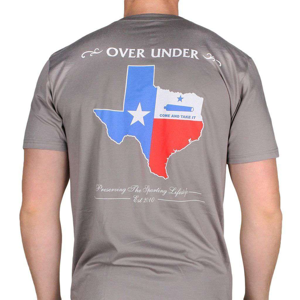 Come And Take It Texas Tee in Grey by Over Under Clothing - Country Club Prep