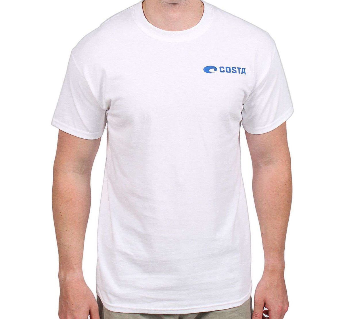 Costa Flag Tee in White by Costa Del Mar - Country Club Prep