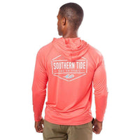 Crest to Cap Performance Hoodie Tee Shirt in Sunset by Southern Tide - Country Club Prep