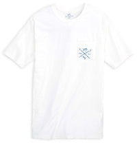 Crossed Oars Pocket Tee Shirt in Classic White by Southern Tide - Country Club Prep