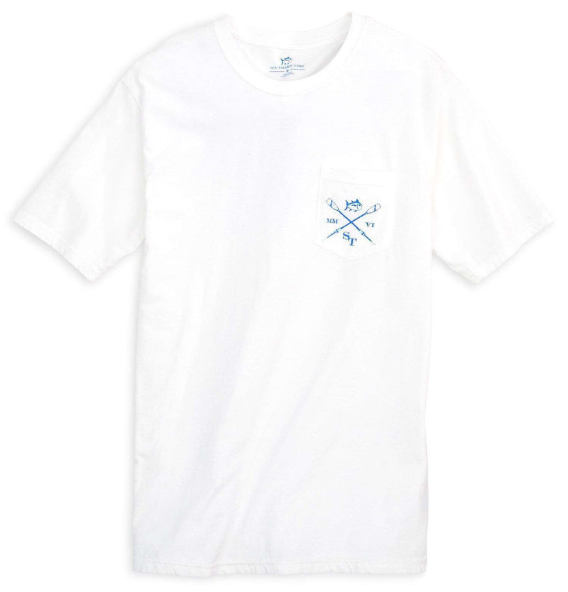 Crossed Oars Pocket Tee Shirt in Classic White by Southern Tide - Country Club Prep