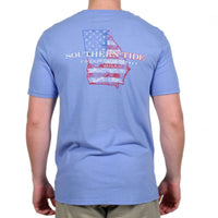 Custom Georgia Rockets Red Glare Tee Shirt in Ultramarine Blue by Southern Tide - Country Club Prep