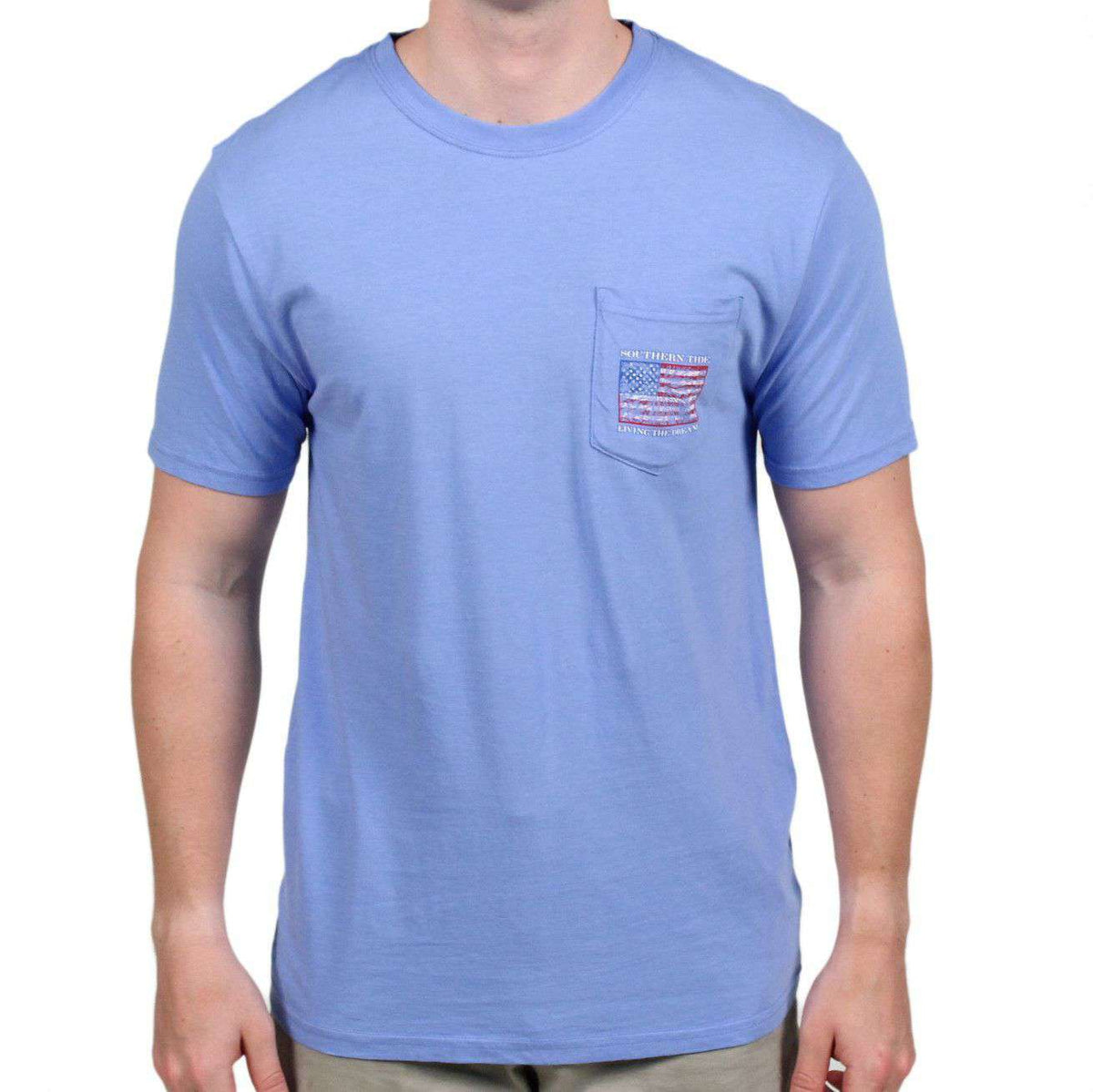 Custom Georgia Rockets Red Glare Tee Shirt in Ultramarine Blue by Southern Tide - Country Club Prep