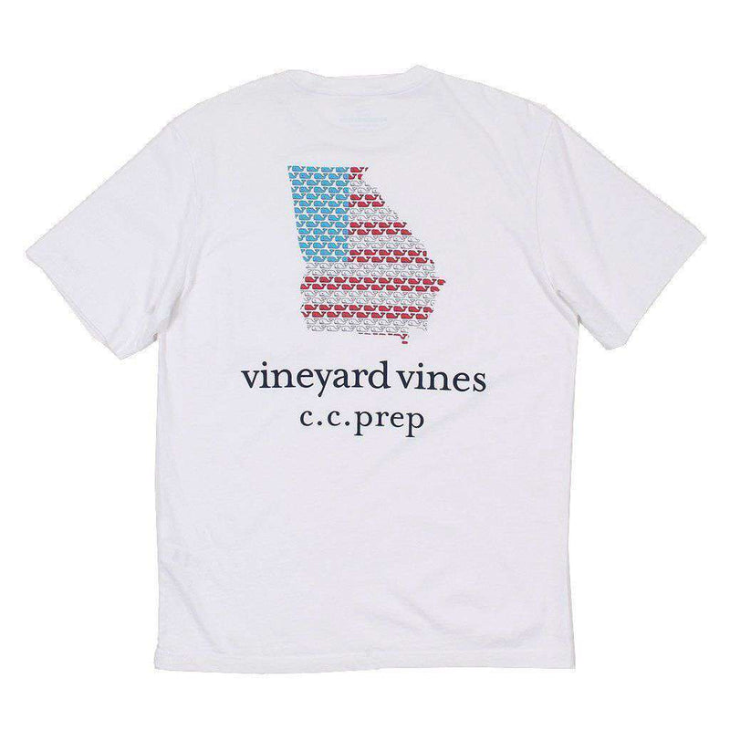 Custom Georgia State Whale Tee Shirt in White by Vineyard Vines - Country Club Prep