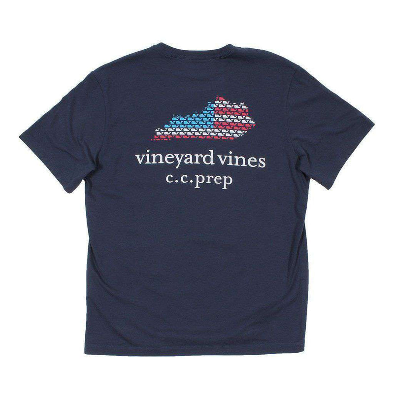 Custom Kentucky State Whale Tee Shirt in Blue Blazer by Vineyard Vines - Country Club Prep