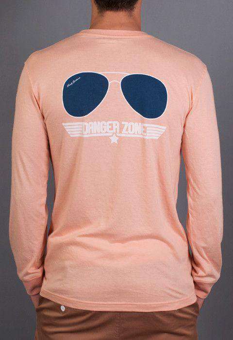 Danger Zone Long Sleeve Pocket Tee in Light Orange by Rowdy Gentleman - Country Club Prep