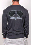 Danger Zone Long Sleeve Pocket Tee in Smoke by Rowdy Gentleman - Country Club Prep