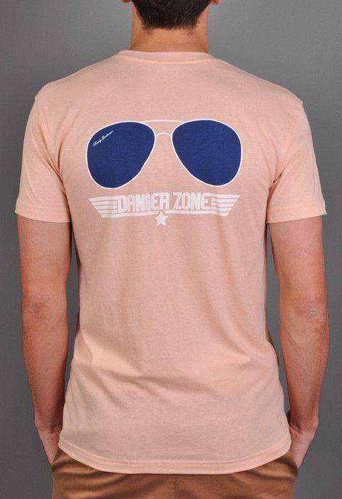 Danger Zone Short Sleeve Pocket Tee in Light Orange by Rowdy Gentleman - Country Club Prep