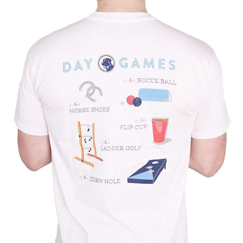 Day Games Tee in White by Southern Proper - Country Club Prep