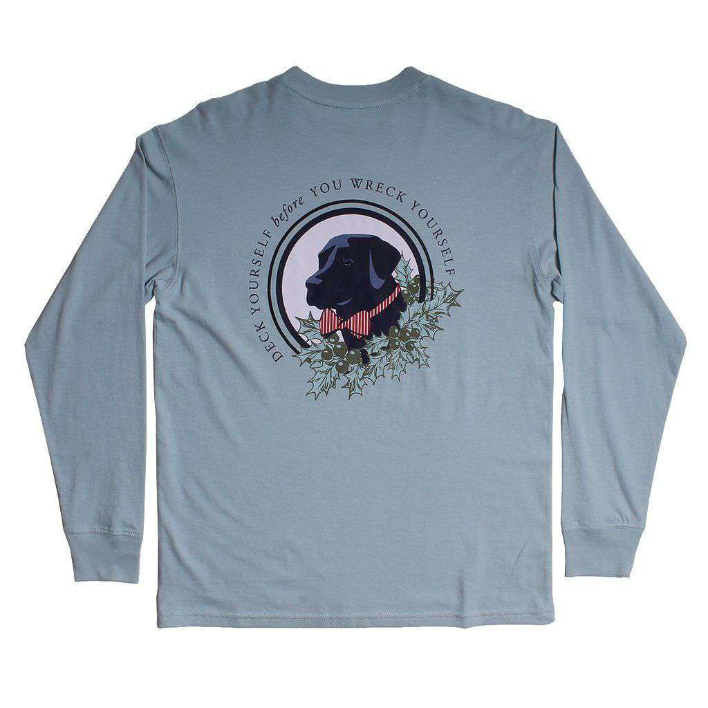 Deck Yourself Long Sleeve Tee in Shale Blue by Southern Proper - Country Club Prep