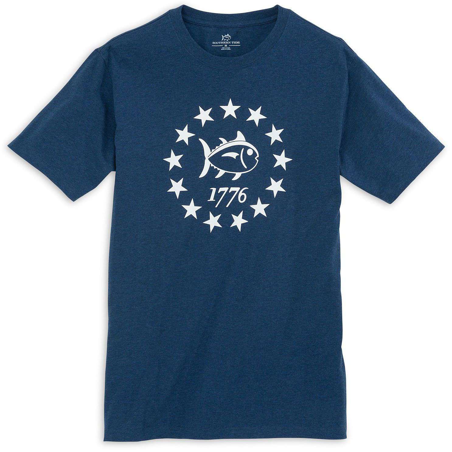 Declaration Tee Shirt in Heathered Navy by Southern Tide - Country Club Prep