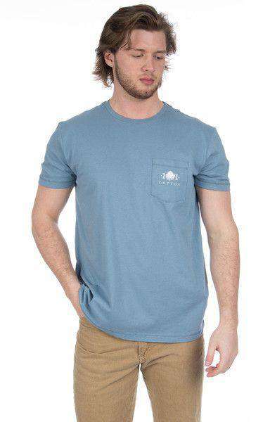Decoy Pocket Tee in Silver Blue by Cotton 101 - Country Club Prep