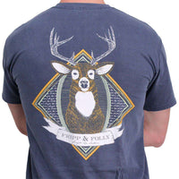 Deer Tee in Denim Blue by Fripp & Folly - Country Club Prep