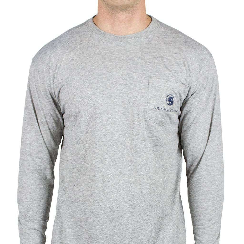 Defender of the South Long Sleeve Tee in Grey by Southern Proper - Country Club Prep