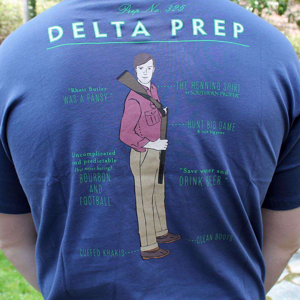 Delta Prep Tee in Navy by Southern Proper - Country Club Prep