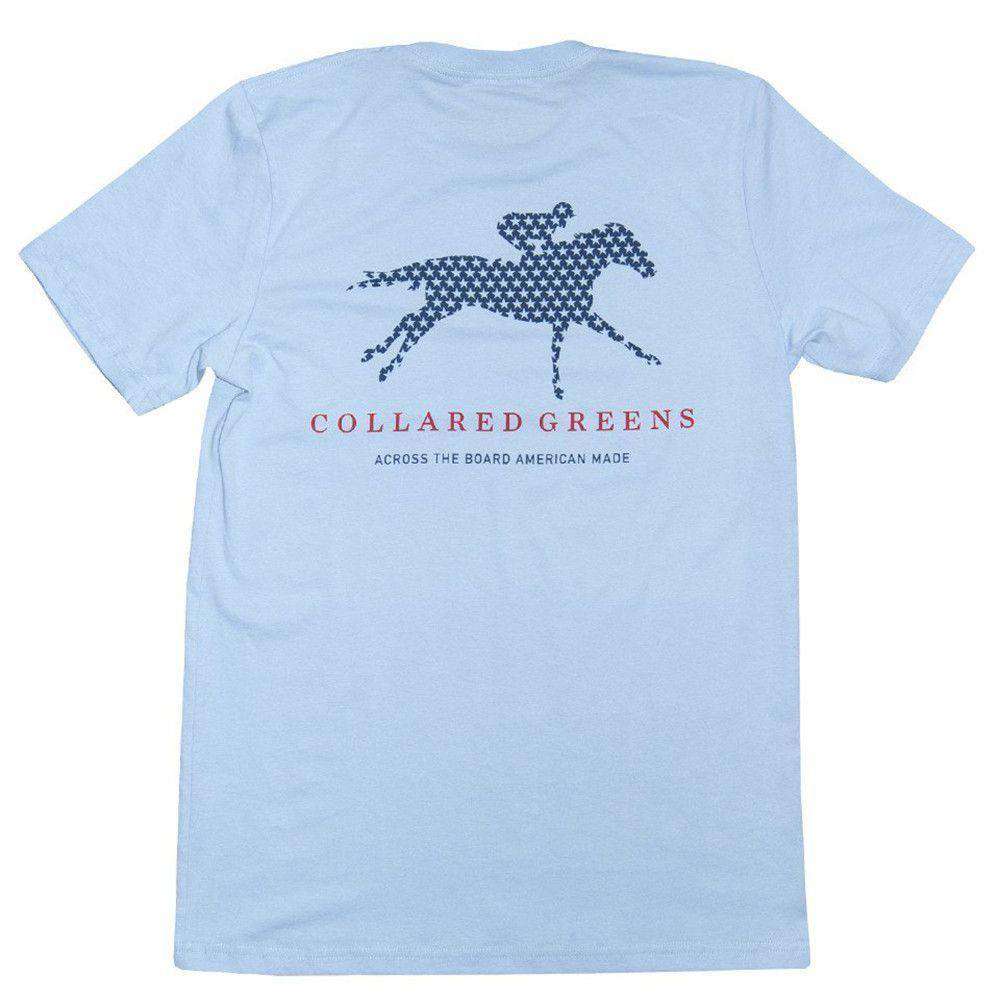 Derby Horse Tee Shirt in Carolina Blue by Collared Greens - Country Club Prep