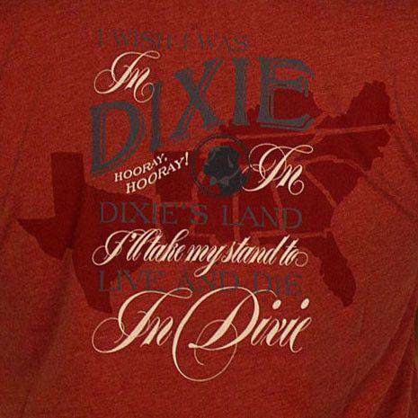 Dixie Land Long Sleeve Tee in Heathered Rust Red by Southern Proper - Country Club Prep