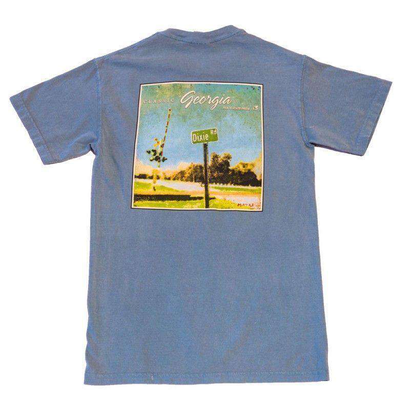 Dixie Road Pocket Tee in Ice Blue by Peach State Pride - Country Club Prep