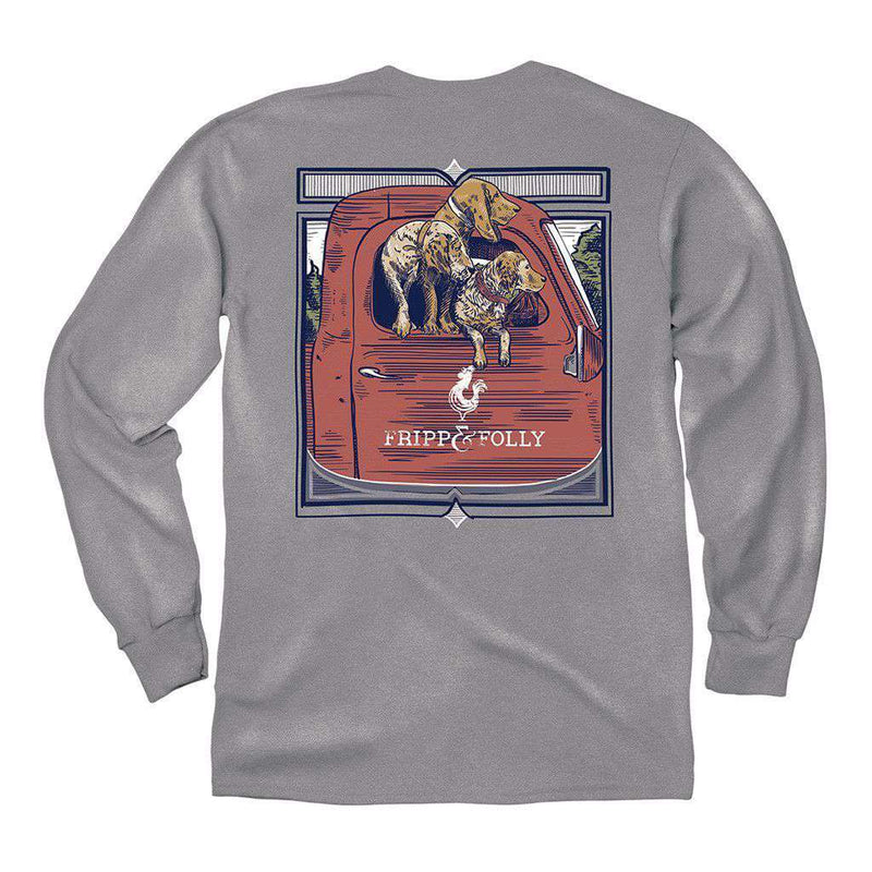 Dog Days Long Sleeve Tee in Grey by Fripp & Folly - Country Club Prep