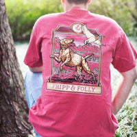 Dog Jumping For Duck Tee in Crimson by Fripp & Folly - Country Club Prep